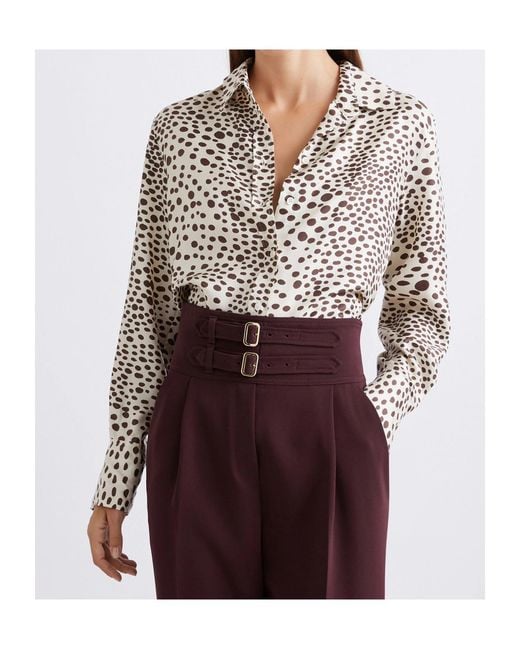 Marella White Printed Silk Twill Shirt