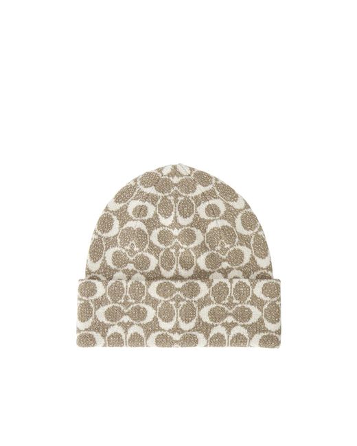 COACH White Gloves And Hat Two-Piece Set