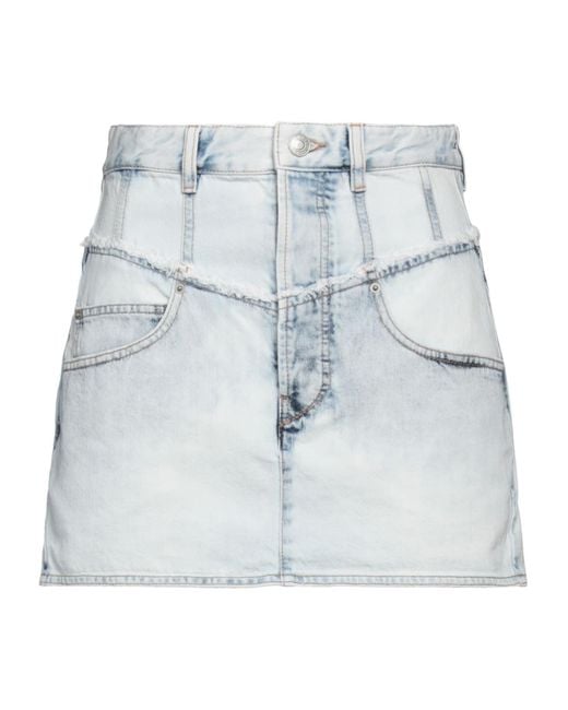 Isabel Marant Blue Brand Logo Denim Skirts