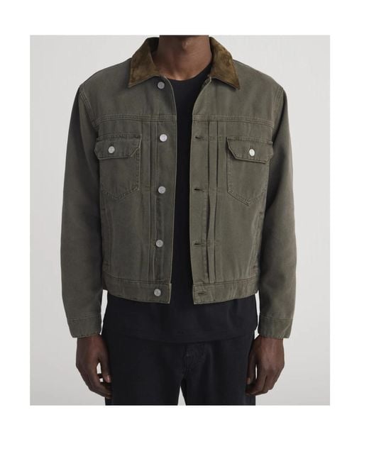 FRAME Green Chest-Pockets Collared Jacket for men