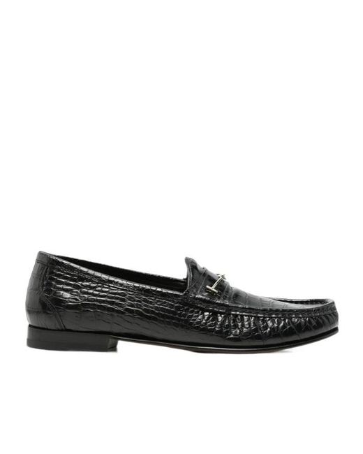 Tom Ford Black Round-Toe Loafers for men