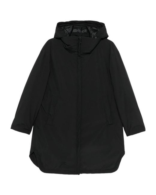 Herno Black Long-Sleeve Hooded Down Jacket