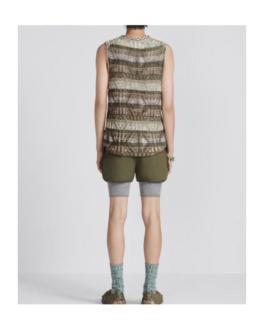 Dior Gray Homme Logo Patch Ribbed Shorts for men