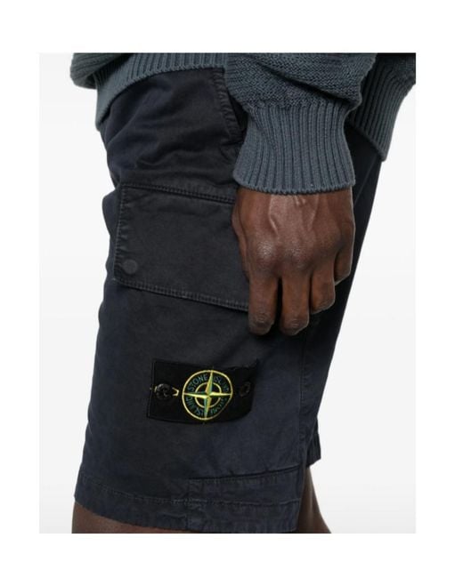 Stone Island Gray Belt Loop Shorts for men