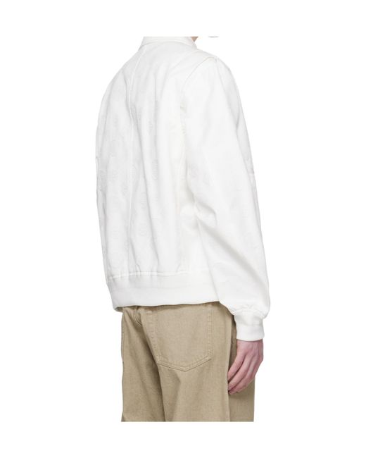 Casablanca White Zip-Up Bomber Jacket for men