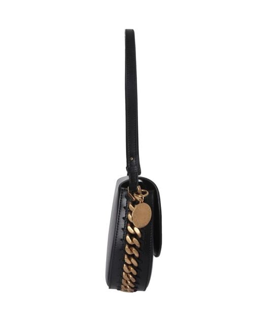 Stella McCartney Black Frayme Flap Medium Shoulder Bag