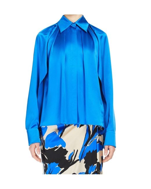 Max Mara Blue Pianoforte Salice Cut-Out Shirt