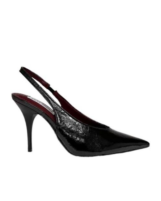 Steve Madden Black Pointed-Toe High-Heeled Sandals