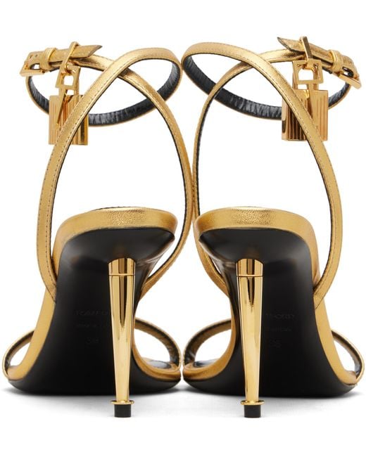 Tom Ford Metallic Pointed-Toe Open-Toe Sandals