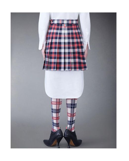 Thom Browne Checkered Pleated Mini Skirt