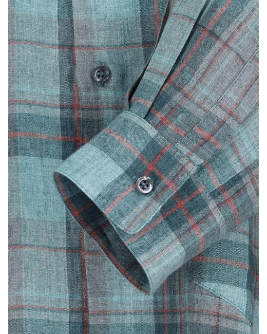Magliano Blue Oversized Checked Shirt