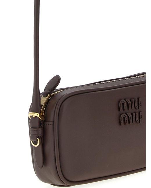 Miu Miu Brown Leather Pouch