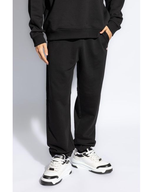 DIESEL Black P-Marky-D Logo Patch Sweatpants for men