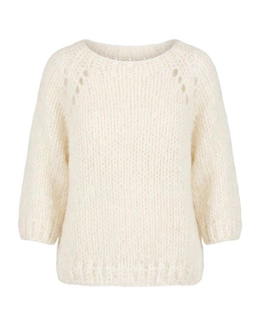 Dondup White Crew-Neck Sweater