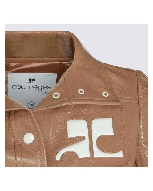 Courreges Brown Courrèges Vinyl Collared Button-Up Jacket