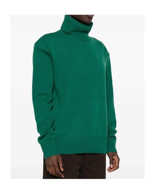Frankie Shop Green Long-Sleeve High-Neck Top