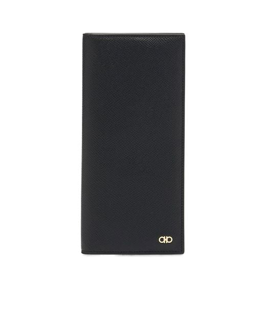 Ferragamo Black Ferragamo Logo Plaque Bi-Fold Wallet for men