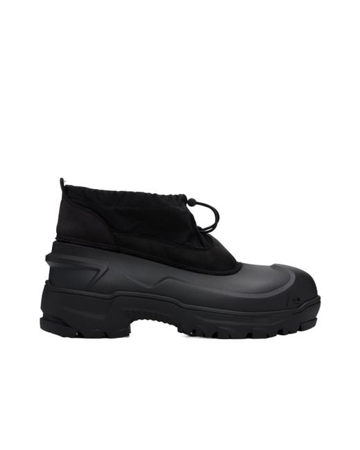 Roa Black Low Rubber Calf-Suede Boots for men
