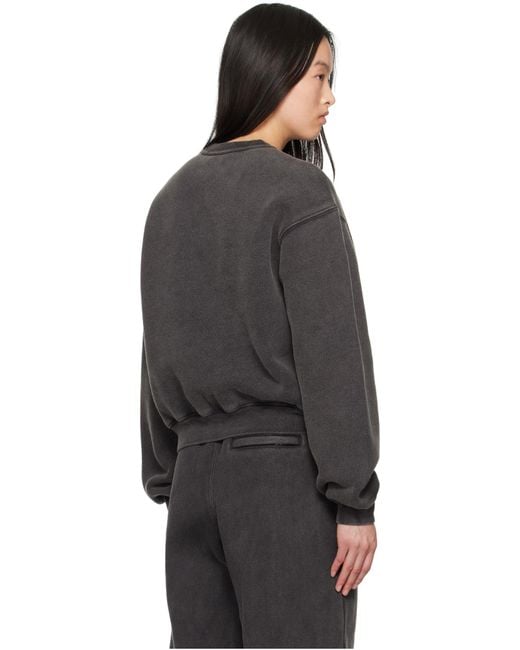 Alexander Wang Black T By Logo Printed Drop Shoulder Sweatshirt
