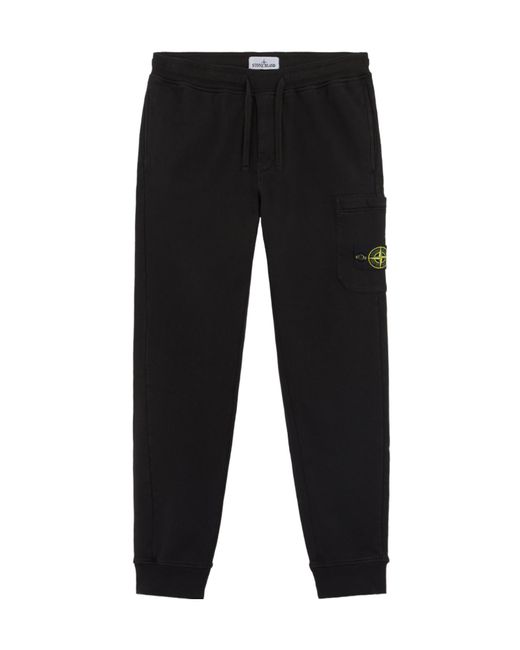 Stone Island Black Patch-Pocket Cotton Track Pants for men