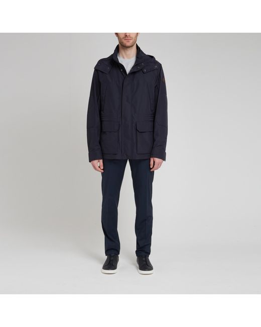 Moncler Blue Lightweight Hooded Jacket for men