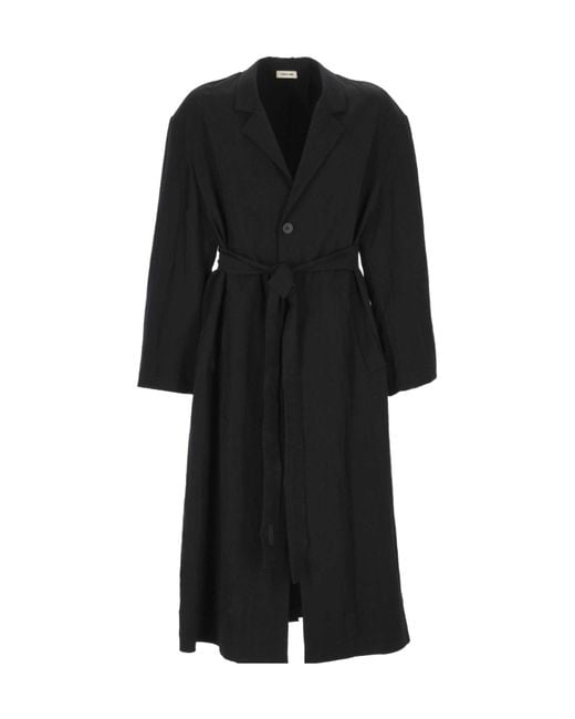 Fear Of God Black Belted Classic Unlined Overcoat for men