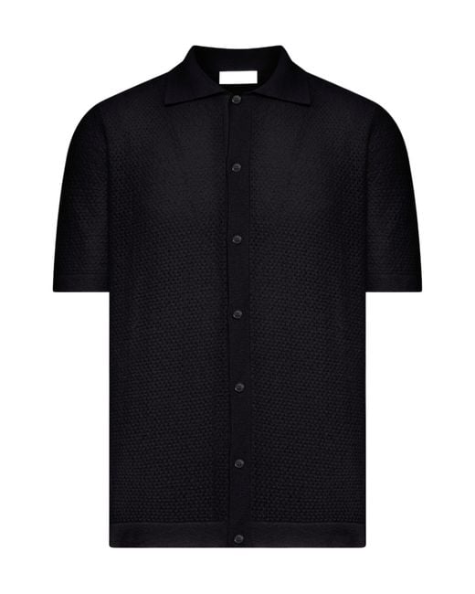 Roberto Collina Black Button-Fastening Textured Shirt for men