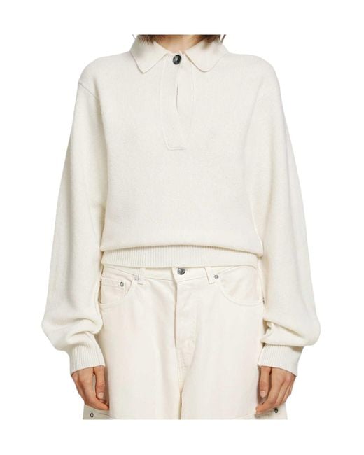 Haikure White Long-Sleeved Sweater