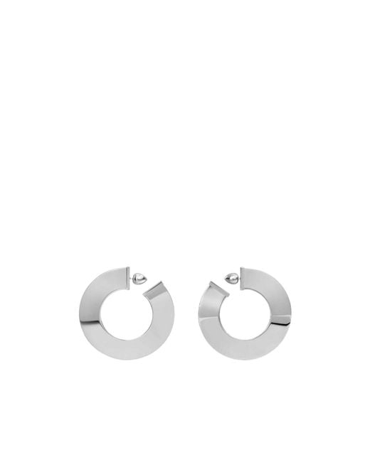 Alaïa White Alaïa Blade Disc-Shaped Blade Hoop Earrings