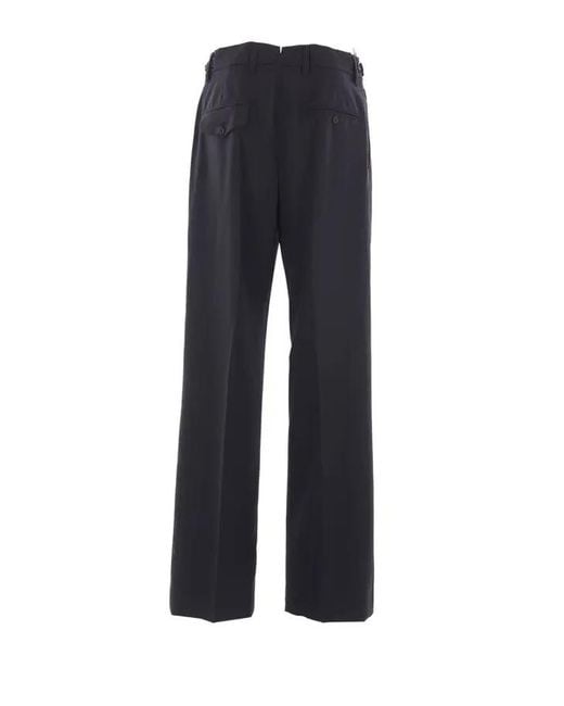 Prada Blue Pleat-Detailed Trousers