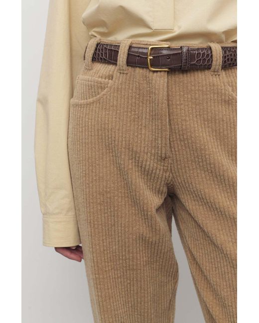 The Row Natural Clair High-Waisted Corduroy Pants