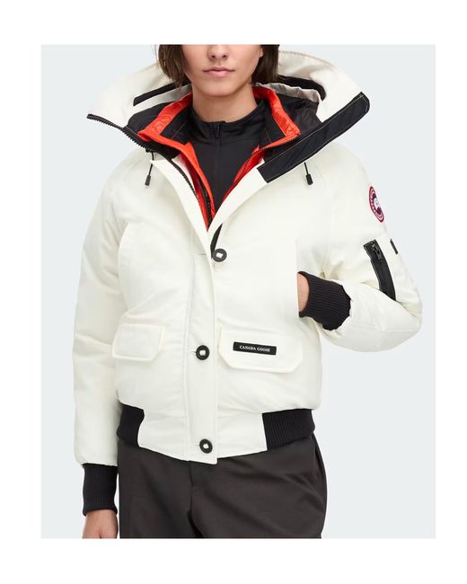 Canada Goose White Hooded Puffer Jacket
