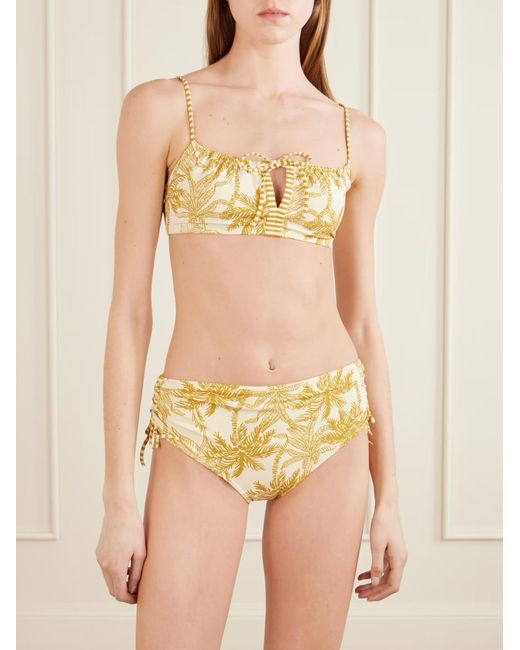 Eres Metallic Rêve Floral-Print Bikini Top