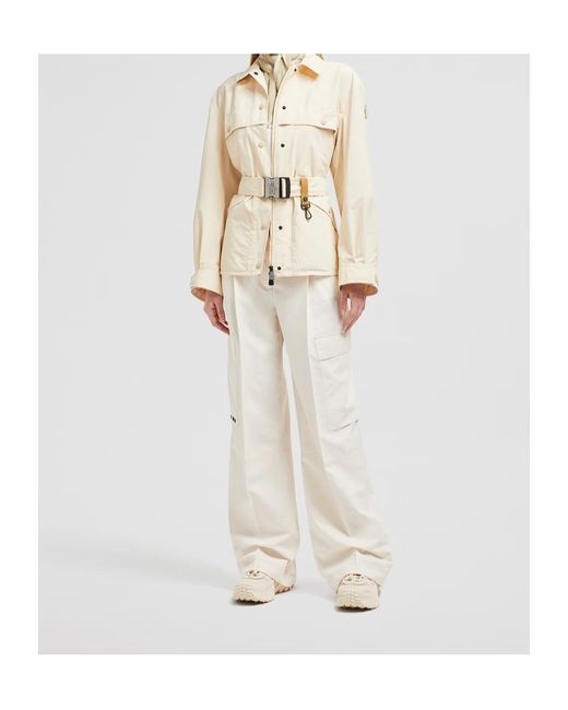 Moncler White Grenoble Logo Patch Cargo Pants