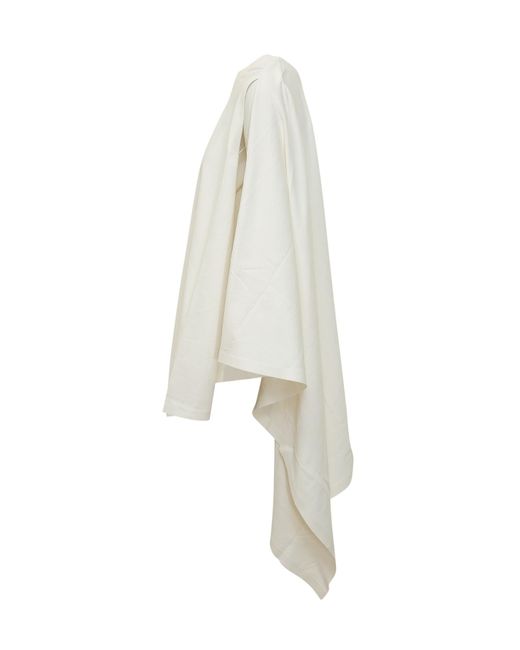 Coperni White Asymmetrical Crewneck Mini Dress