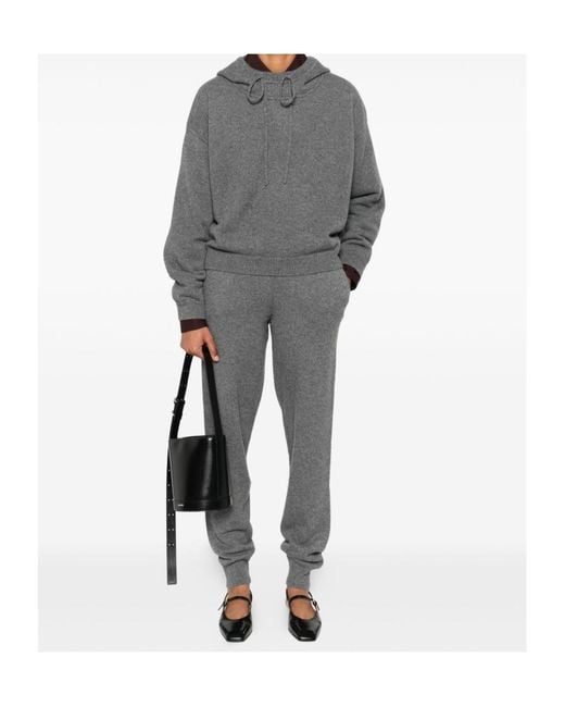 Loulou de Saison Gray Sarla Lds Knitted Hoodie