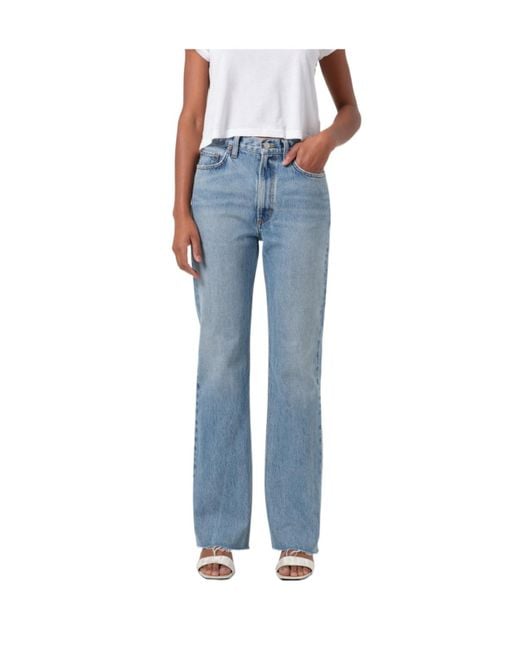 Agolde Blue Leena High-Rise Flared-Leg Jeans