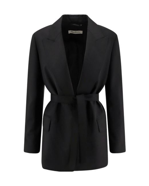 Max Mara Black Talento Tied Long-Sleeved Jacket
