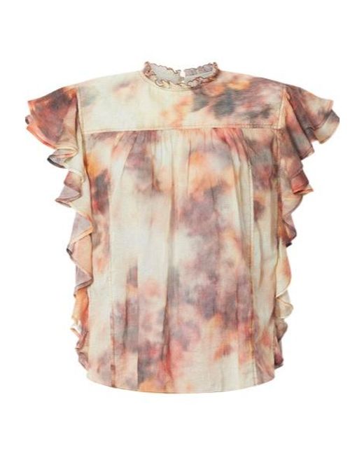 Isabel Marant Pink Isabel Marant Étoile Daliyane Ruffle-Sleeved Blouse