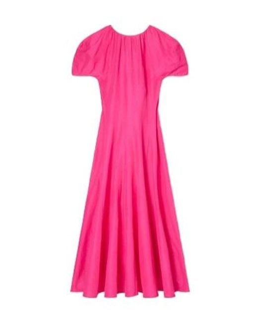 Tory Burch Pink Balloon-Sleeve Midi Dress
