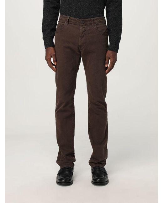 Jacob Cohen Brown Logo Patch Pocket-Detail Trousers for men