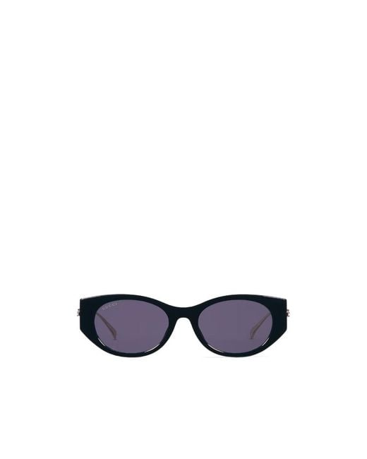 Gucci Blue Eyewear Low Nose Bridge Fit Sunglasses