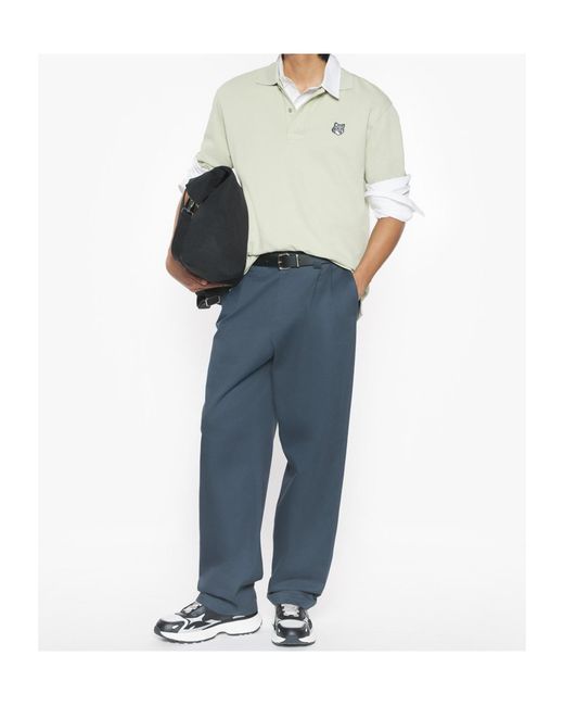 Maison Kitsuné White Fox-Motif Polo Shirt for men