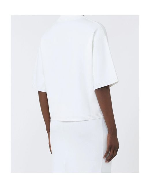Max Mara White Dolce V-Neck Polo Top