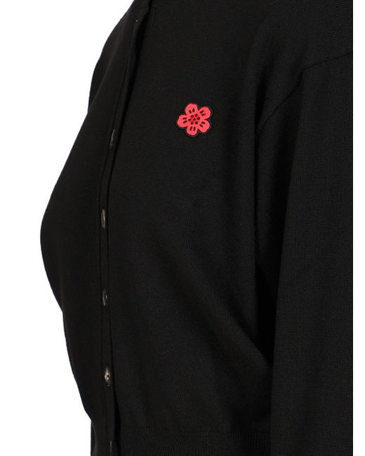 KENZO Black Boke Flower Knitted Cardigan