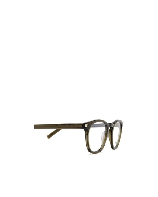 Saint Laurent Metallic Eyewear Round Frame Glasses for men