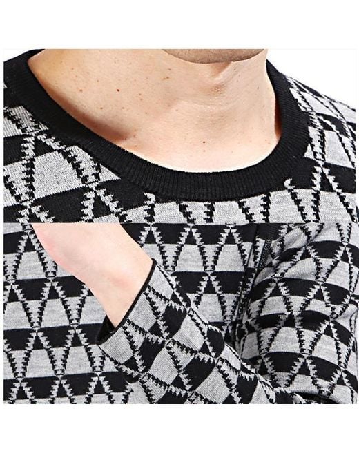 Lanvin Multicolor Jacquard Crewneck Sweater for men