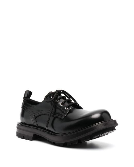 McQueen Black Lace-Up Derby Shoes for men