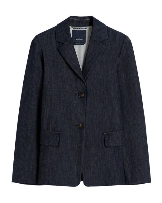 Max Mara Blue 'S Leone Single Breasted Denim Jacket