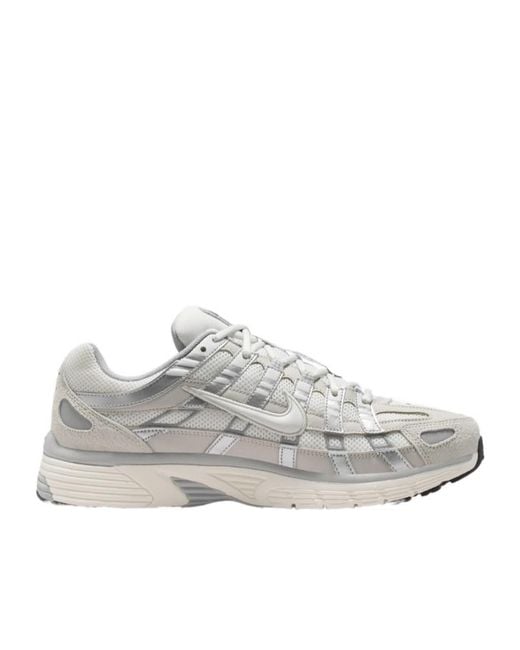Nike White P 6000 Mesh Running Shoes for men